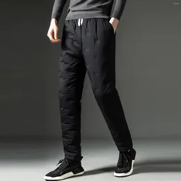 Men's Pants Luxury Warm Solid Full Length Pencil Men Casual Thickened Pocket Drawstring Man Trousers Y2k Clothes Gym Work Pantalones