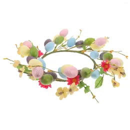 Decorative Flowers Easter Decoration Eggs Spring Wreath Rattan Ornaments Artificial Silk Cloth Party Supplies Wall