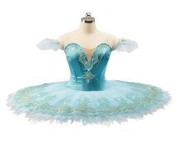 Girls Professional Ballet dress Blue green For Women Nutcracker Pancake Tutu peacock blue Performance Tutu Adult Classical Ballet 2111819