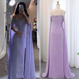 Light Purple Evening Dresses Real Pictures Stunning Beading Sequins Prom Gowns Summer Style Chiffon with Sequins Beads