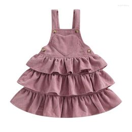 Girl Dresses Toddler Baby Valentine S Day Dress Outfit Corduroy Sleeveless Princess Skirt Kids Heart Print Suspender