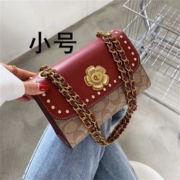 Camellia Fashionable Small Square New Versatile Chain Shoulder Rivet Crossbody Womens Handbag sale 60% Off Store Online