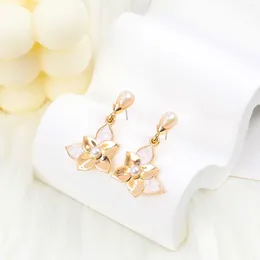 Dangle Earrings Makersland Flower For Women Fashion Female Jewelry Gifts Wholesale Stainless Steel Floral Drop Jewellery