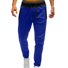 Men's Pants Men Casual Mid Waisted Solid Jogger Biker Workout Man Y2k Clothing Pockets Gym Work Trousers Pantalones Baggy Sweatpants