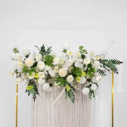 50/100cm Wedding Artificial Rose Flower Wall Arrangement Supplies Silk Flowers Hydrangea Fake Flowers Wedding Iron Arch Backdrop 240306