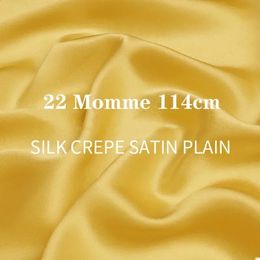 Heavy 100% Mulberry Pure Silk Crepe Satin Plain Fabric for Dress Cheongsam Cloth Design DIY Sewing 22Momme Sale 240309