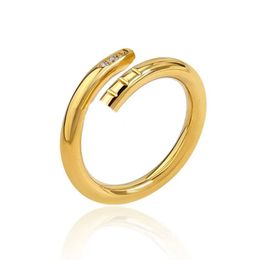 Classic 18K Gold Plated Designer Rings Womens Love Rings Couples Rings Titanium Steel Diamond Rings Unisex Wedding Rings Anniversary Outdoor Recreation Gifts