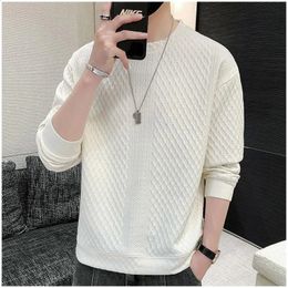 Spring Autumn Y2K Elegant Fashion KPOP Sweatshirt Man All Match Long Sleeve Top Solid Color Casual Pullover Male Clothes 240312