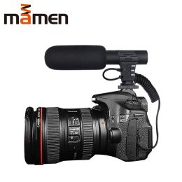 Microphones MAMEN 3.5mm Digital Current Video Recording Microphone Interview Hifi HD Sound Microphone Mic SLR Battery DSLR Camera Microphone