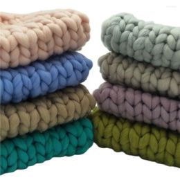 Blankets 40 35cm Thick Yarn Blanket Handcraft Acrylic Fibre Born Basket Stuffer Filler Baby Pography Background