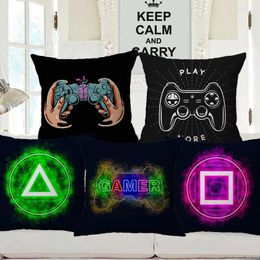 Pillow Game Player Quotes Inspirational Poster Cover Level Up Decorative Pillows For Sofa Drop Order