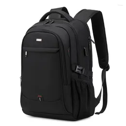 Backpack Casual Large Capacity Waterproof Wear-resistant Laptop Bag Suitable For Men's Business Trips Schoolbag Black Blue