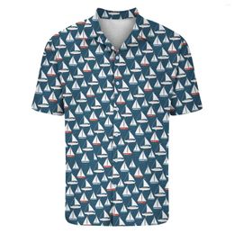 Men's T Shirts Hawaiian Printed Button Short Sleeve Casual Fashion Korean Reviews Many Clothes