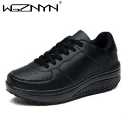 Boots Women Sneakers Breathable Waterproof Wedges Platform Vulcanize Shoes Woman Sneaker Leather Casual Sport Shoes Zapatos Mujer 2020