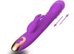 9 inch G spot Rabbit Vibrator 87Speeds 3 Motor Dual telescopic female rotating massage stick masturbation device Dildo Adult Sex 1657489