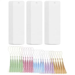 30 Sets Blank Bookmarks Gifts Manual Delicate Acrylic Tassels Craft Teacher Tabs Clear with Blanks 240306