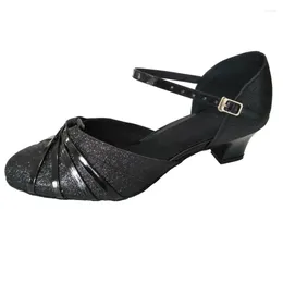 Dance Shoes Women's Customized Heel Closed Toe Ballroom Evening Socials Party Latin Salsa Black Shoe Lady Dancing Indoor