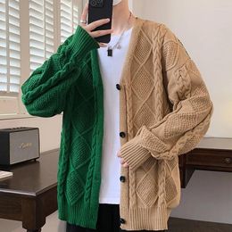 Men's Sweaters Autumn And Winter Business Casual Knitted Cardigan Sweater Personalised Trend Fashion Colour Block