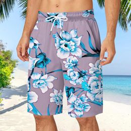 Men's Shorts Men Casual Style Floral Printing Summer Hawaii Holiday Beach Pants