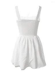 Casual Dresses Women S Vintage Lace Patchwork Mini Dress Square Neck Sleeveless Corset Summer Elegant A-line Short