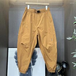 Men's Pants Pantalones Homme Spring Summer 2024 Loose Trend Casual Men Breathable Mesh Solid Colour Slim Fashion Haren