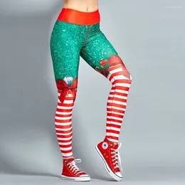 Yoga Outfits 2024 Happy Year Gift Christmas Leggings Tree Snow Printing Slim Low Waist Workout Fitness Women Pants Trousers S-XL