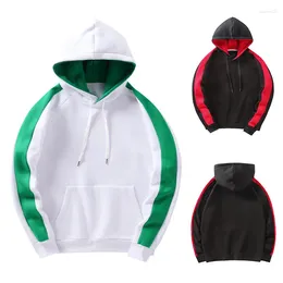 Men's Hoodies Mens Patchwork Hoodie For Men Hooded Sweatshirt Man Sweatshirts Male Spring Autumn 2024 Raglan Sleeve