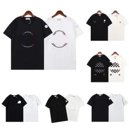 men basic designer t shirt women mens double embroidered badge tshirts graphic tees summer tshirt monc3201