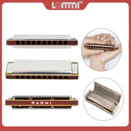 Instruments LOMMI Professional Jazz Band Concert Harmonica Stage Peform Powerful Clean Blues Harmonica Sandalwood Warm Clean C Key Harmonica