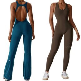 Women's jumpsuit yoga fitness set sleeveless close fitting dance jumpsuit long pants jumpsuit quick drying and breathability