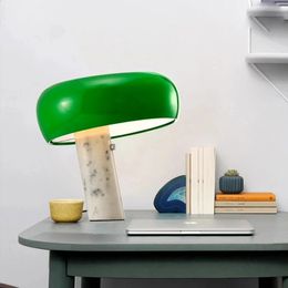 Marble Mushroon Table Lamp Kid Study LED Desk Night Light Household Black Bedside Living Bedroom Decorative Book Reading Lustre 240314