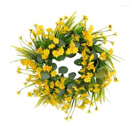 Decorative Flowers Flower Wreath Spring Decorations Circle Handmade For Holiday