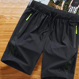 Men's Shorts Men Zipper Pocket Quick Dry Drawstring Gym With Elastic Waist Breathable Fabric For Fitness Jogging Workout