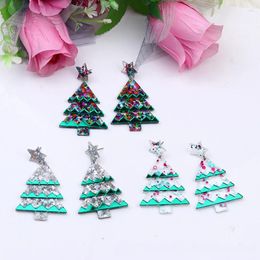 Dangle Earrings 2024 Christmas Ornament Women Fashion Personality Design Sequin Star Tree Splicing Acrylic Wholesale