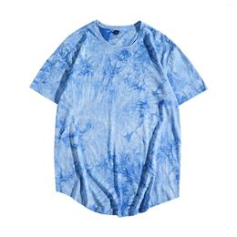 Men's T Shirts Clothing Cotton Tops Tie Dye Men Shirt Short Sleeve Fashion Casual Street Sports Fitness Ropa Hombre