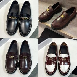 Designer-Schuhe, Damenschuhe, Metall-Logo-Loafer, poliertes Rindsleder, klassische Loafer, bequemer Schuh, Designer-Loafer, Damen-Sandalen, berühmte Designer-Damen-Chaussure