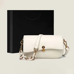 Shoulder Bags 2024 Fashion Trend Underarm Bag Women Crossbody Messenger Handbag White Black Chain