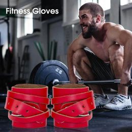 Wrist Support 1 Pair Weightlifting Bracers Genuine Leather Fitness Braces Durable Practical Adjustable Straps For Gym