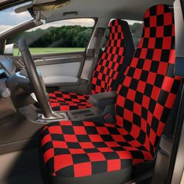 Car Seat Covers Red Checkered Checkerboard Accessories Cover For Women Kawaii