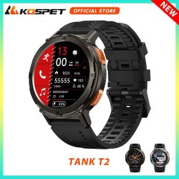 T-Shirt KOSPET TANK T2 Military Ultra Smartwatch Men Women Smart Watch Digital Fitness Sport Watches AMOLED AI Voice IP69K Waterproof
