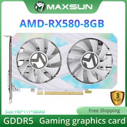 MAXSUN Graphics Cards RX580 8GB DDR5 GPU rx 580 8GB PC Gaming Video Card Desktop Game Video Card for AMD Radeon series