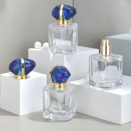 Storage Bottles Dispenser Perfume Press Bottle Atomizer Refillable Spray Liquid Sprayer Cosmetic Container Glass