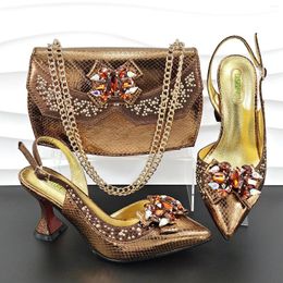 Dress Shoes Doershow Arrival African Wedding And Bag Set Brown Colour Italian With Matching Bags Nigerian Lady Party HYD1-5