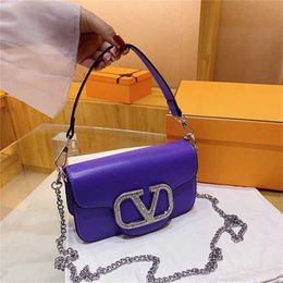 Bags Womens 2024 New Chain with Diamond Shoulder Crossbody Small Square Handbag sale 60% Off Store Online