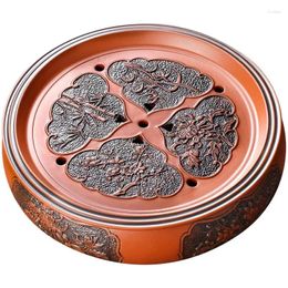 Tea Trays Water Storage Type Zisha Chinese Set Large Tray Ceramic Round Dry Bubble Table Antique