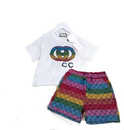 2024 Fashion Luxury designer Clothing Sets kids T-shirt shortst British summer childrens treasures and girls cotton two piece tops brand new