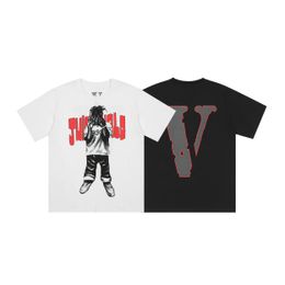 VLONE T-shirt Big "V" Tshirt Men's / Women's Couples Casual Fashion Trend High Street Loose HIP-HOP100% Cotton Printed Round Neck Shirt US SIZE S-XL 6128