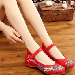 Boots Chinese Style Woman Flat Shoes Vintage Flowers Embroidery Shoes Women Chinese Old Casual Cloth Dancing Shoes Loafers Women