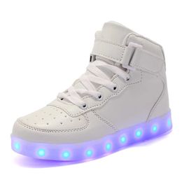 HBP Non-Brand Custom Design Children Boys Girls Glowing Luminous Sneakers Usb Charging Led Shoes Kids Light Up Skate Shoes For Kids