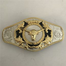 1 Pcs Big Size Gold Bull Head Western Belt Buckle For Cintura Cowboy1950